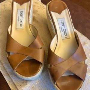 JIMMY CHOO wedge Sandals sz 6.5 37